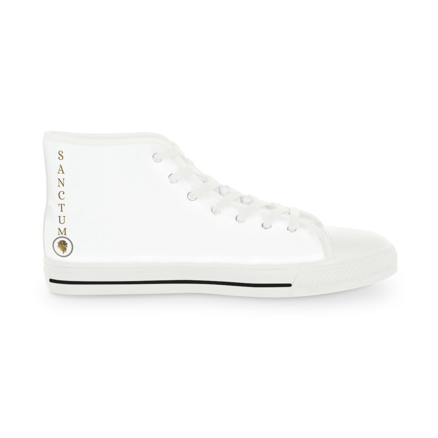 White/Gold Men's High Top Sneakers