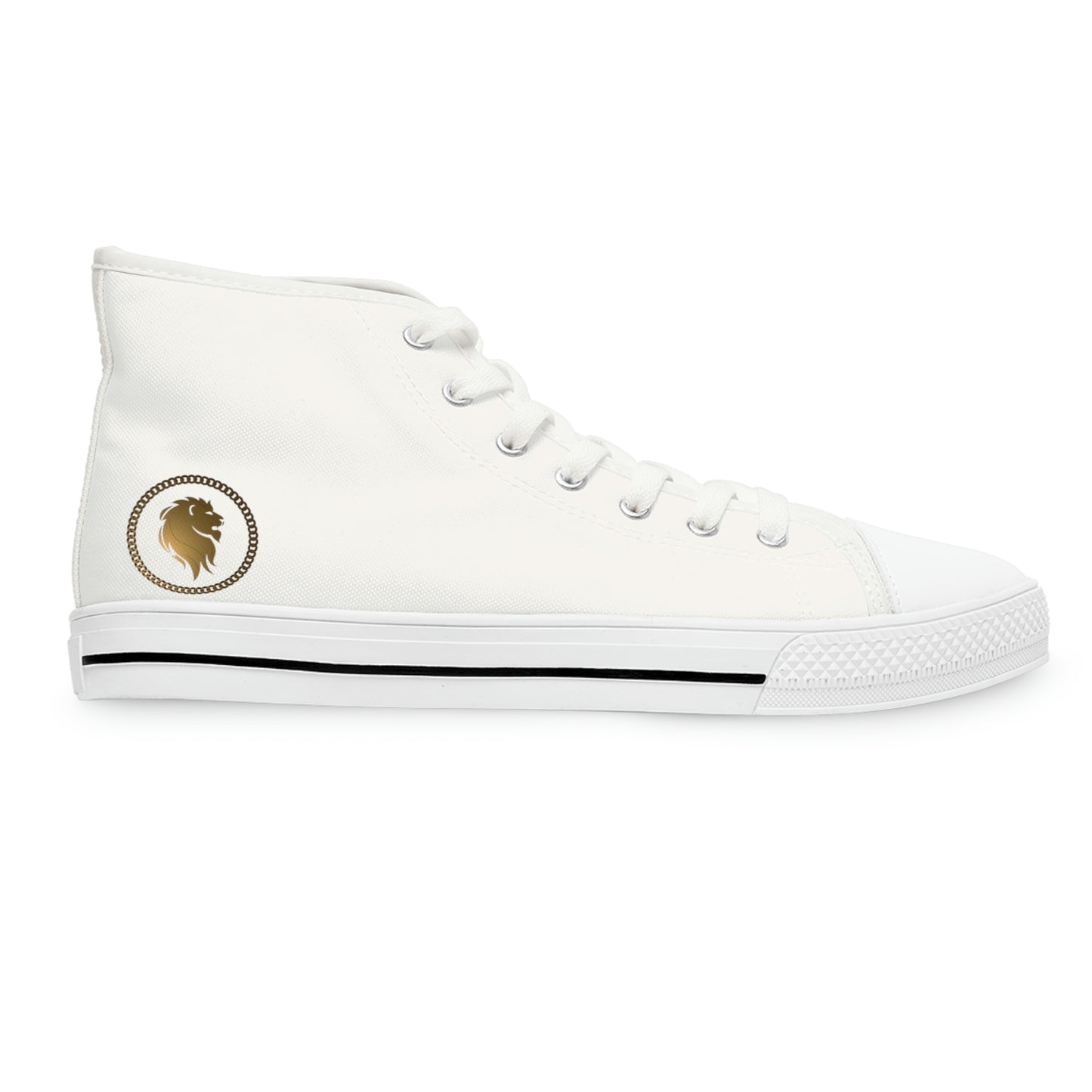 White/Gold Women's High Top Sneakers
