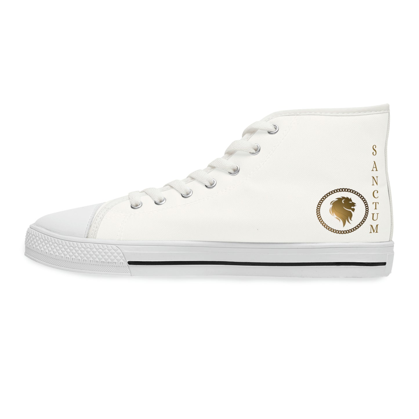 White/Gold Women's High Top Sneakers