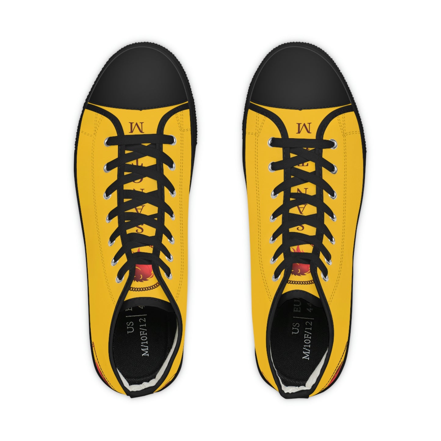 Red on Yellow, High Top Sneakers