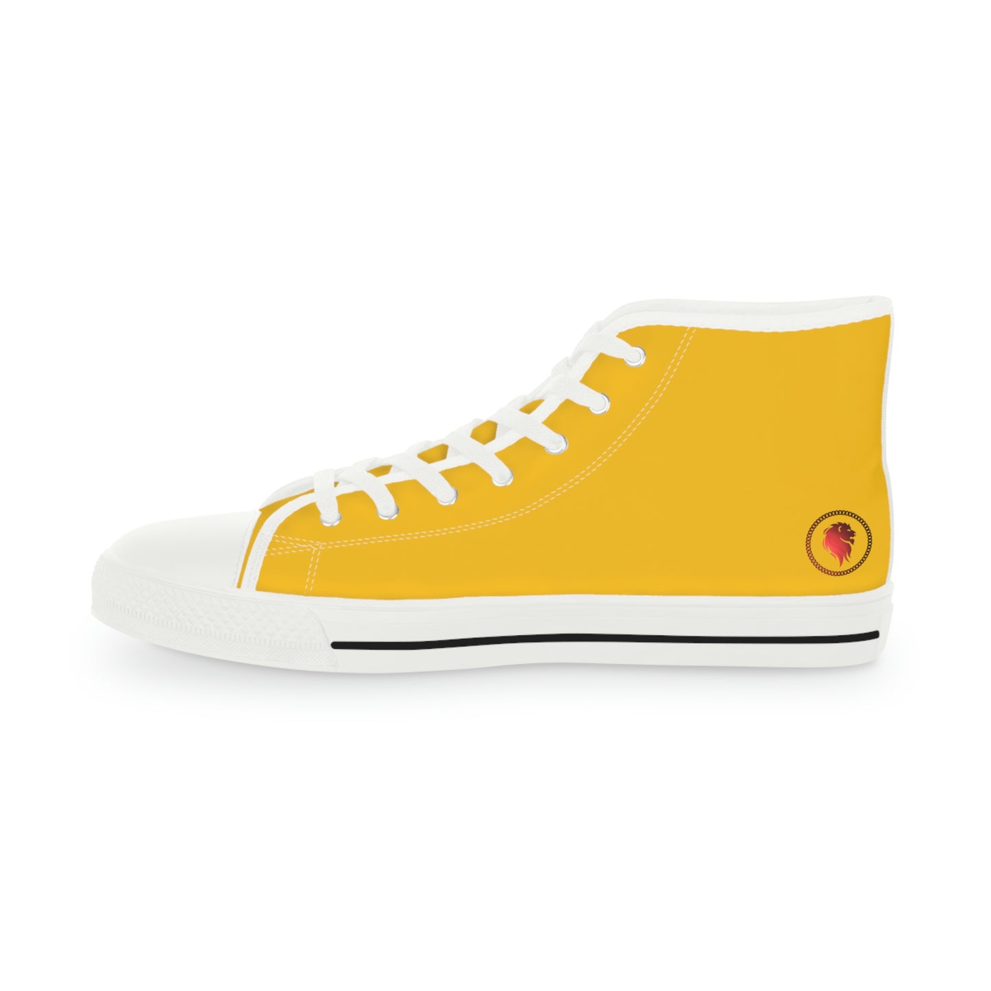 Red on Yellow, High Top Sneakers