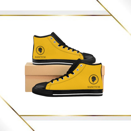 Black on Yellow High-top Sneakers